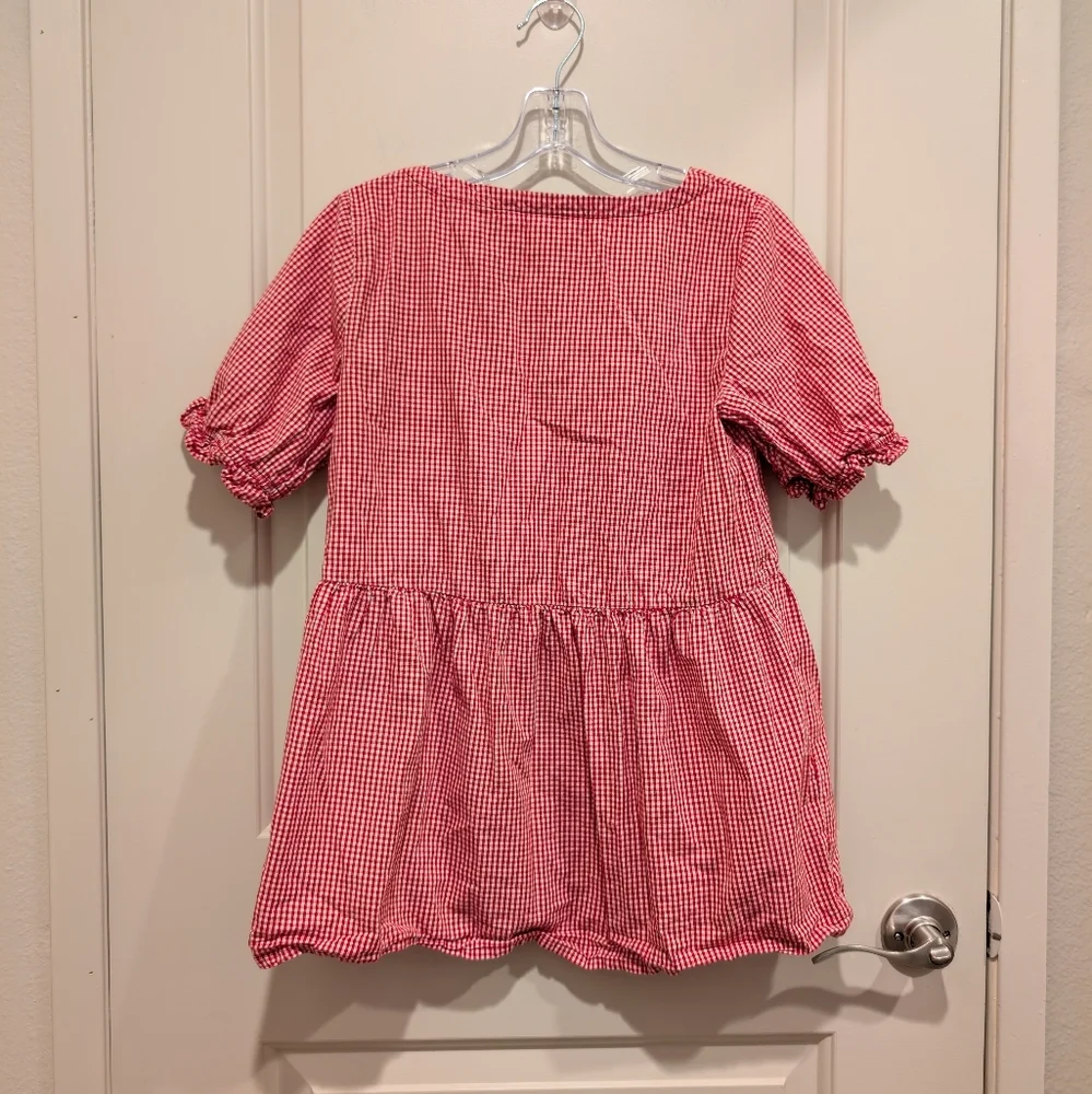 Maeve By Anthropologie Gingham Checkered Tunic Blouse XXS